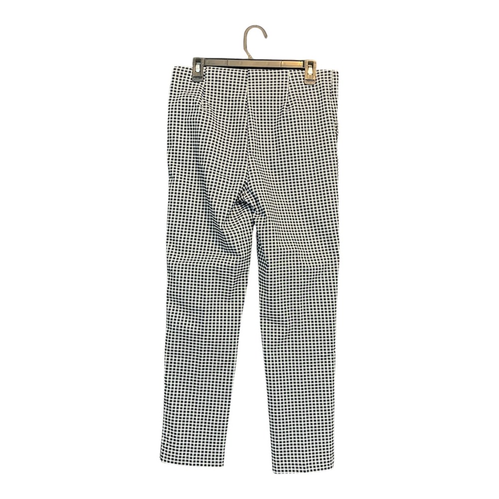 Massimo Fabbro Italy Gingham Pants Womens 8 Navy Slim Stretch Pull On - Picture 2 of 9